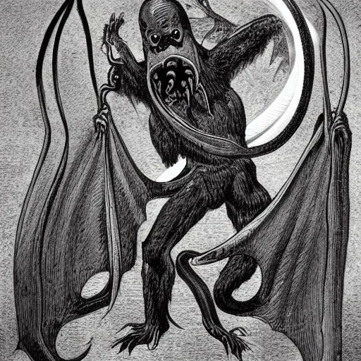 Vampire Bat with a flesh tentacle beard Russian Orthodox