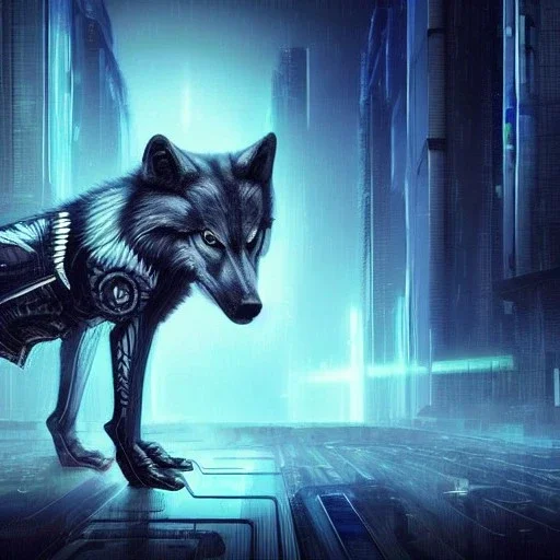 Cyberpunk wolf