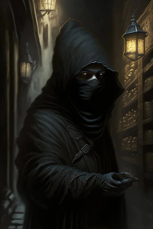 cunning thief in black