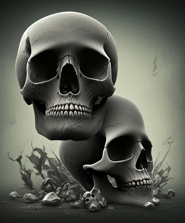 Lonely sorrow skull