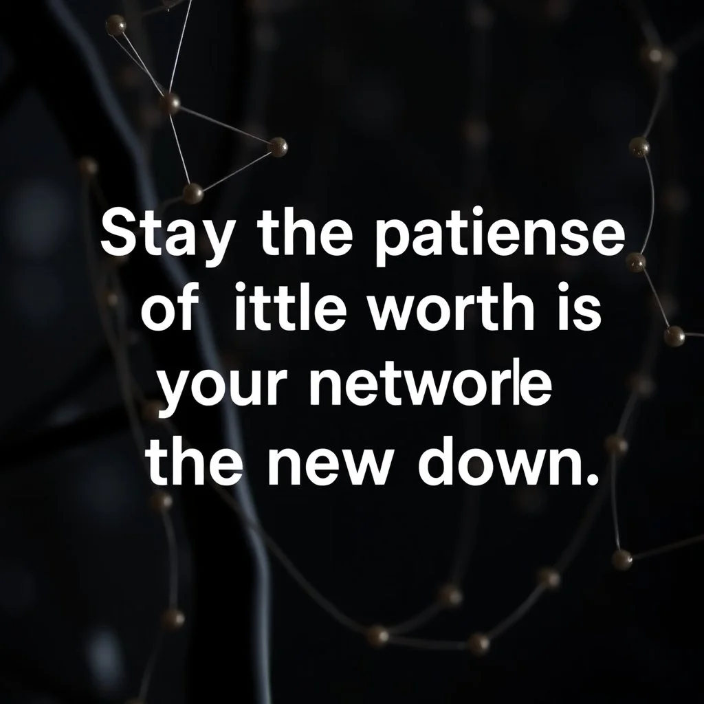 Stay the patient course. Of little worth is your ire. The network is down.