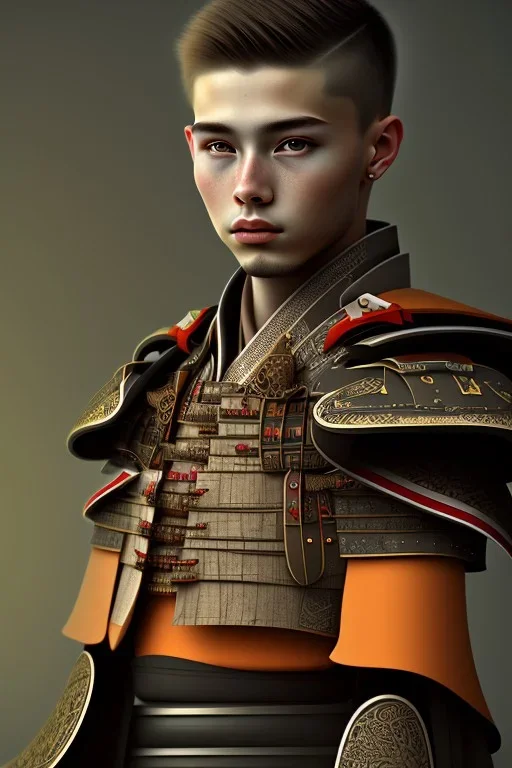 portrait, dressed boy, samurai, 8k resolution