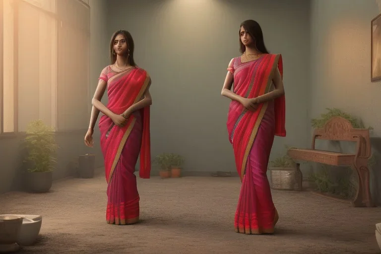 full body photo of a girl in saree i,hyperrealistic,detailed,8k,cinematic