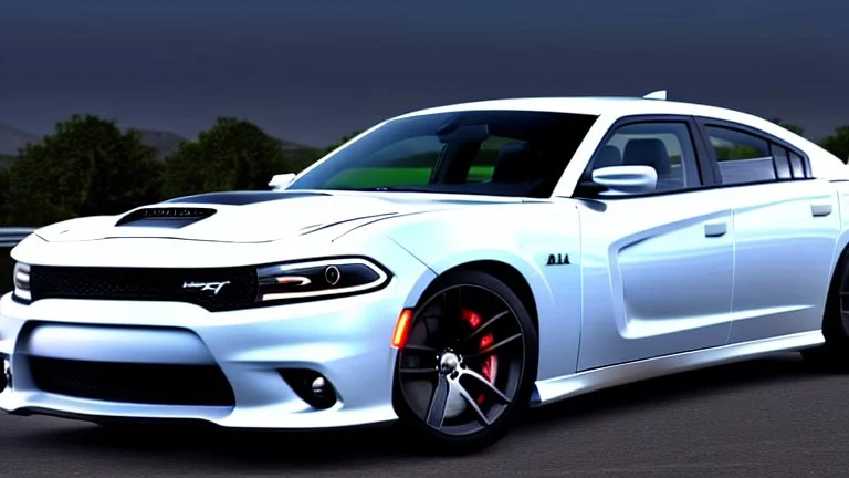 Luxury Dodge Charger SRT-8 Full Tuning , Photorealistic, 4K, Ultra Detailed, Front Quarter View