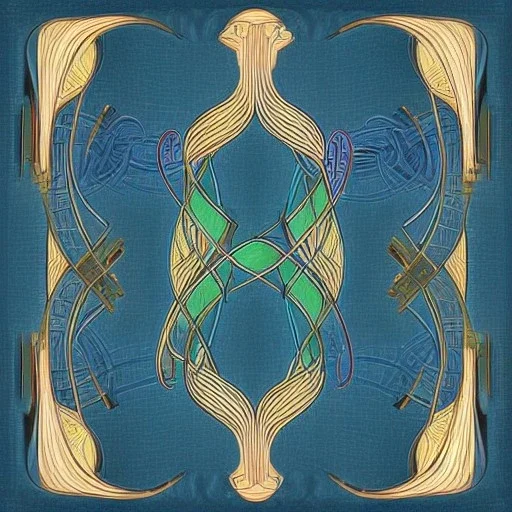 genetic molecules style art nouveau