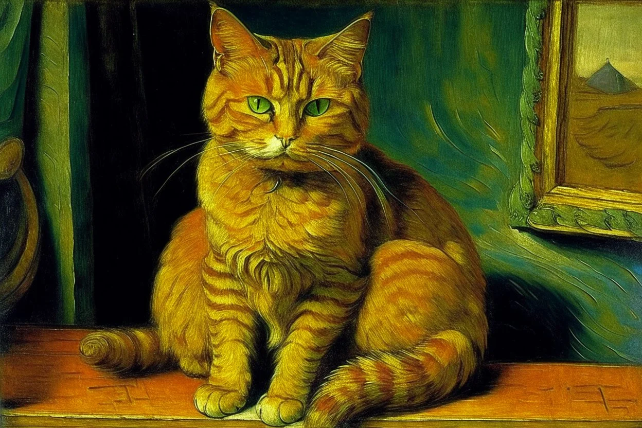 Portrait of a cat by Van Gogh