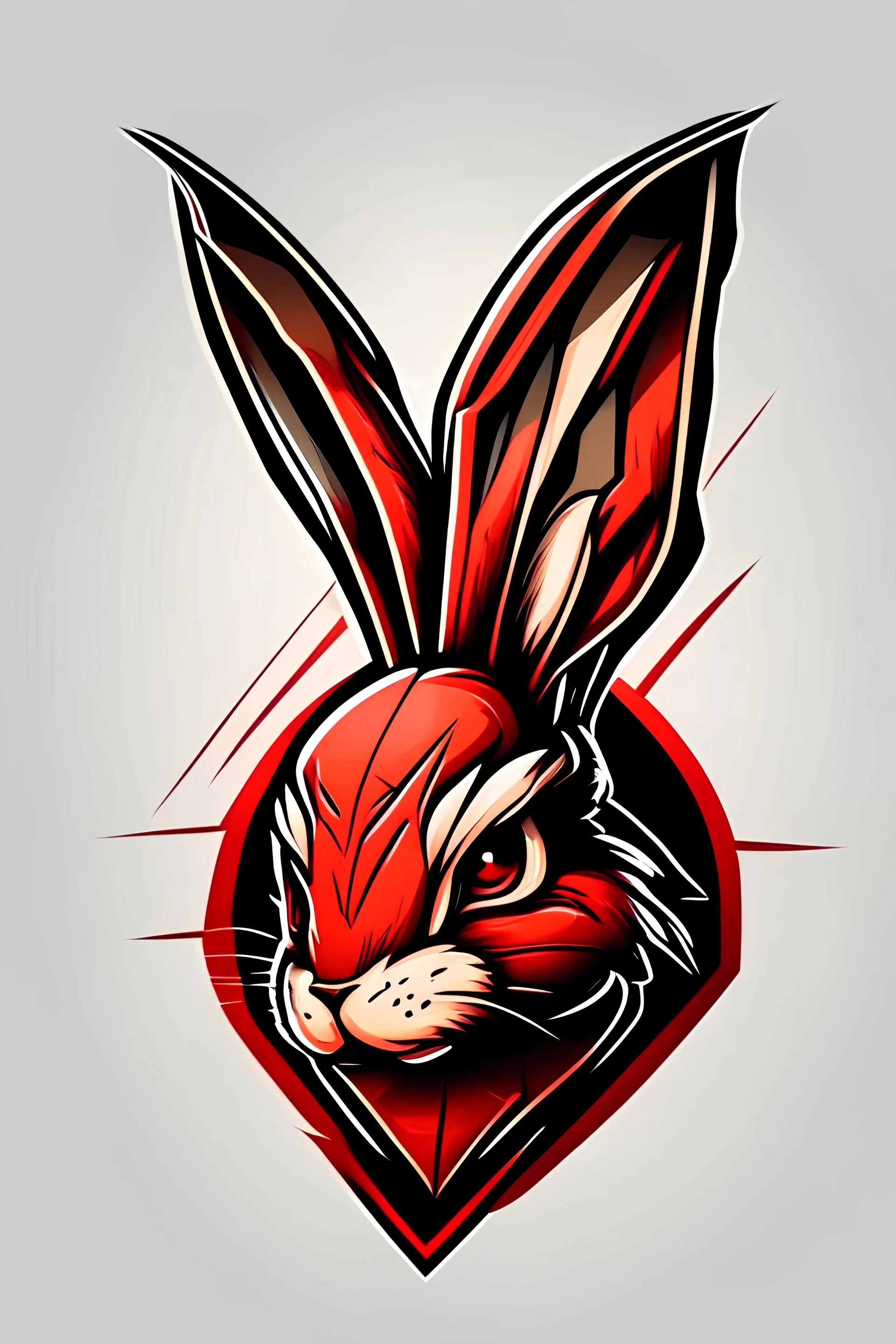 mad and crazy rabbit head for a logo