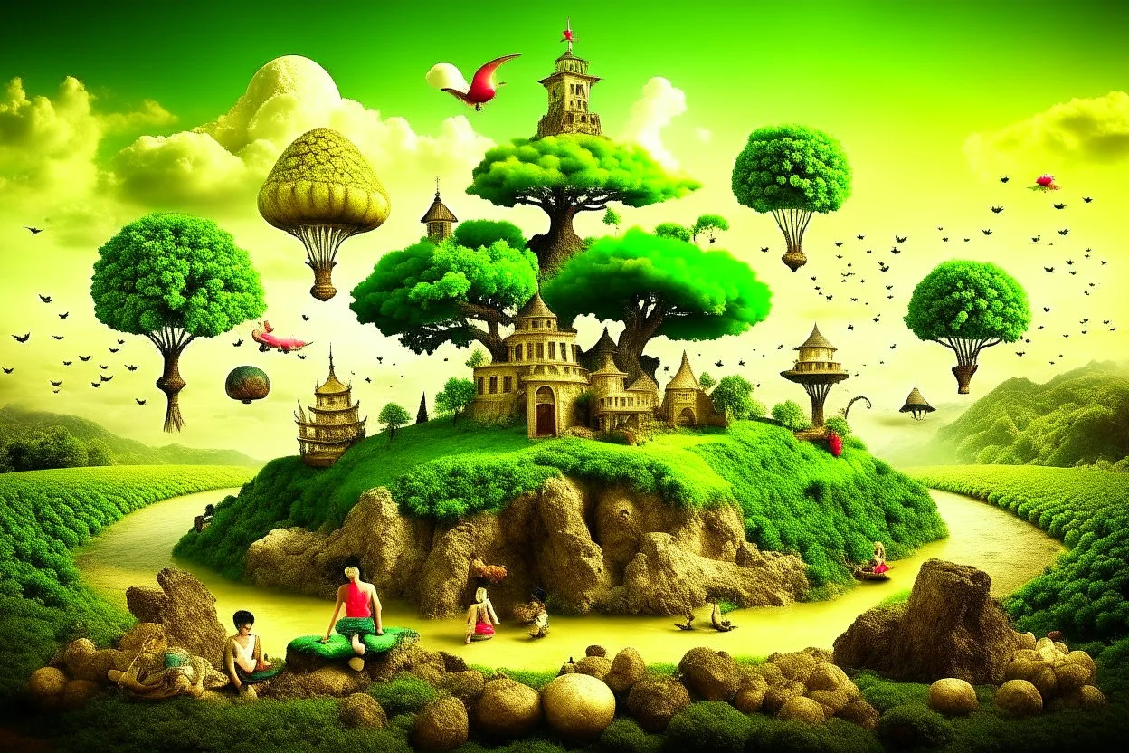 A natural scene that combines elements of different cultures.