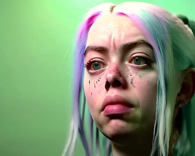 Billie Eilish, in the bathroom