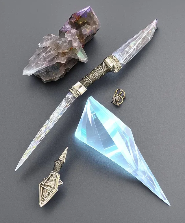 healing quartz crystal shaped as dagger