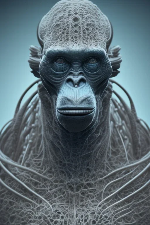 ape alien, head,8 eyes, evil, 8k, with hairs, finely detailed, photo realistic, HR Giger style