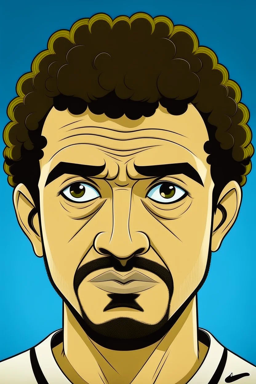 Mahmoud Trezeguet Egyptian football player .cartoon 2d