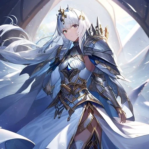 White haired prince in silver armor