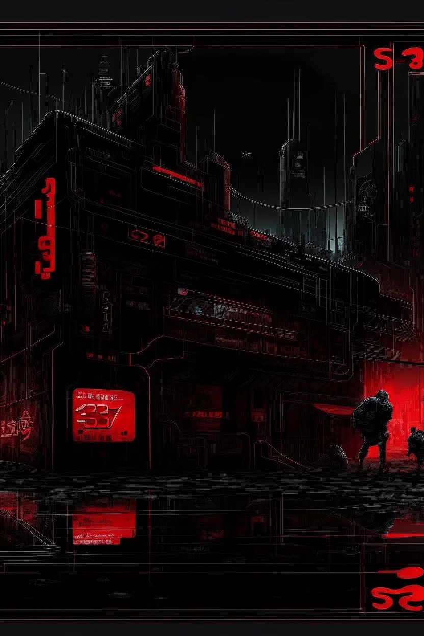 pos-apocalyptic cyberpunk city, an outdoor plaque showing the calendar year 2222, abstract black painting, illuminated red neon, concept art, dark, high contrast, make it as a sticker