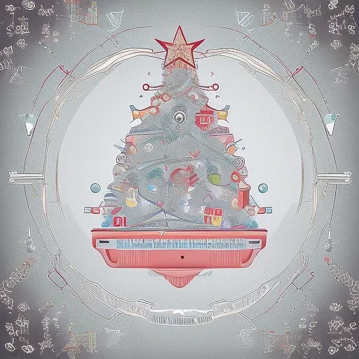 cute 3d cartoon christmas tree with Biswap & BSC News branding elements in the outline