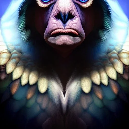 ultra detailed portrait of Vulture , extremely detailed digital painting, extremely detailed face,crystal clear eyes, in the style of robert e howard and pablo oliveira and Ken Kelley and Keith Parkinson ,mystical colors,perfectly centered image, perfect composition, rim light, beautiful lighting,8k, stunning scene, raytracing