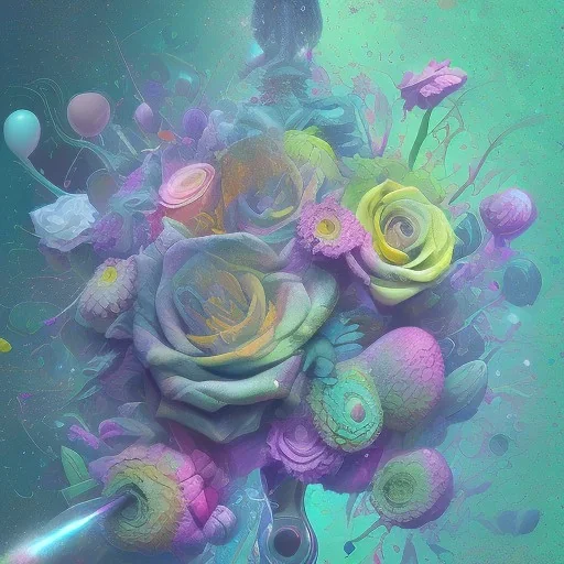  pastel colors, abstract art, flowers camp