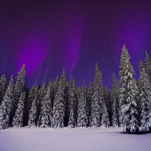 high-quality, fine-detailed winter forest surrounding reflective lake with northern lights in sky, intricate, defined snow-covered trees, a still, black, reflective lake, irridescent, radiant, colorful aurora borealis in night sky, 8k resolution, photorealistic, 8k resolution, ultrahd, photgraphy, Arild Heitmann, David Lane, Troy Casswell