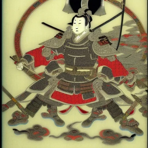 Dibujo Estilo japonés de Samurai estilo de Utagawa Kuniyoshi