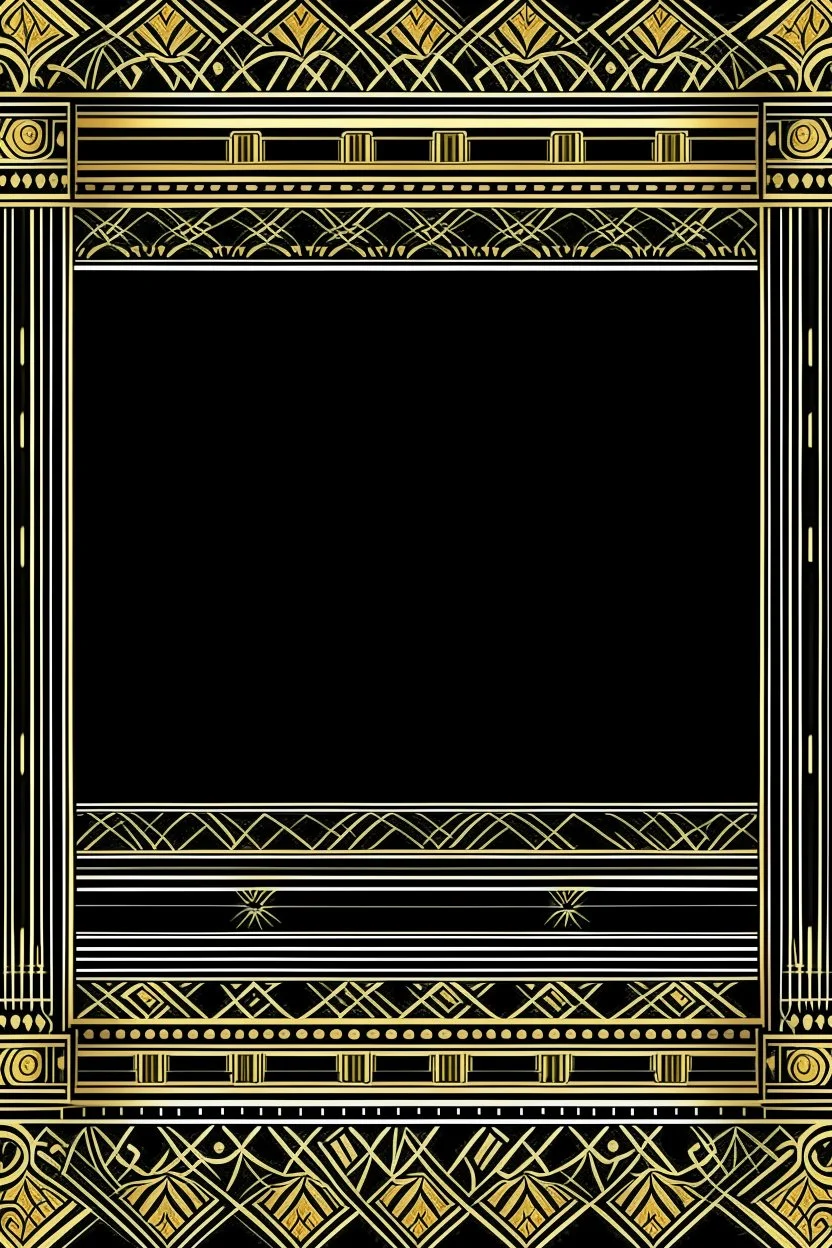 gold art deco delicately designed border on a black background