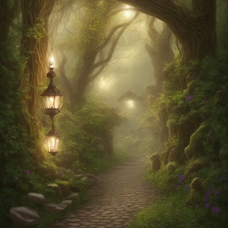 wooded stone lantern path