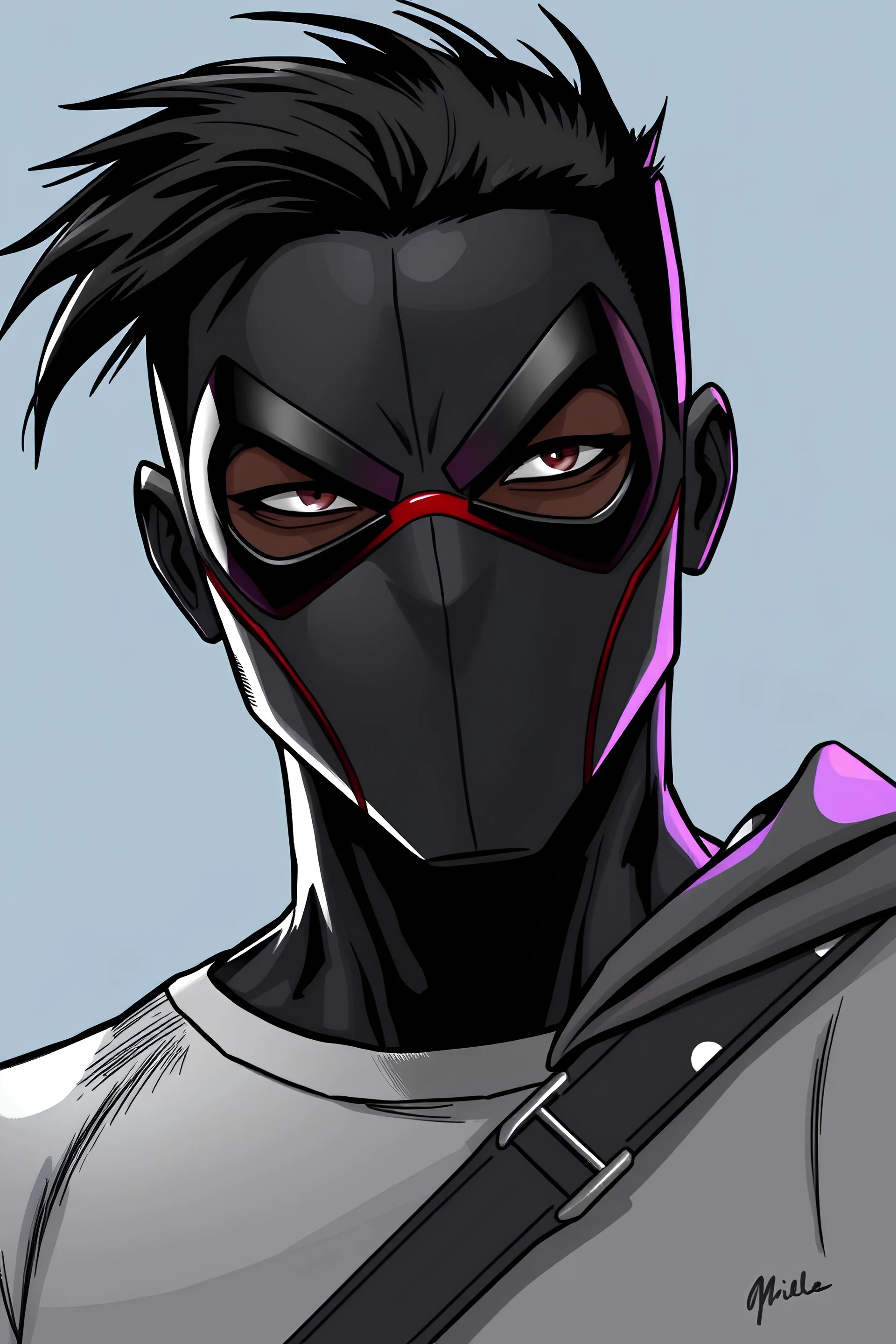 Face masked portrait prowler Miles Morales