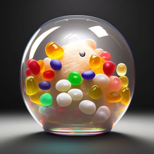 jelly bean, gummy bear, Photograph, beautiful, Unreal Engine 5, lens macro, utra realistic, hyper detailed