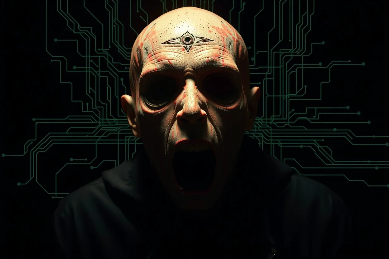 horror, human being possessed by an algorithm