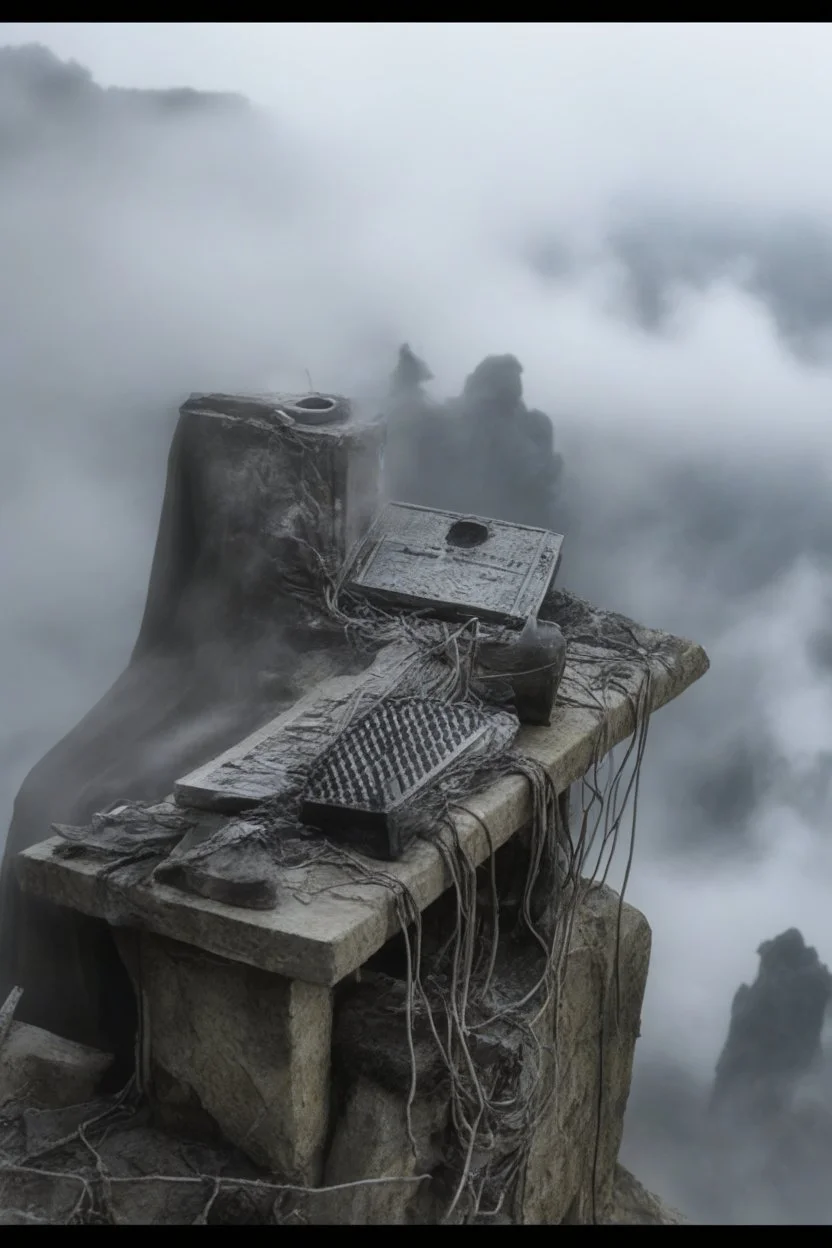 A hooded figure In the fog