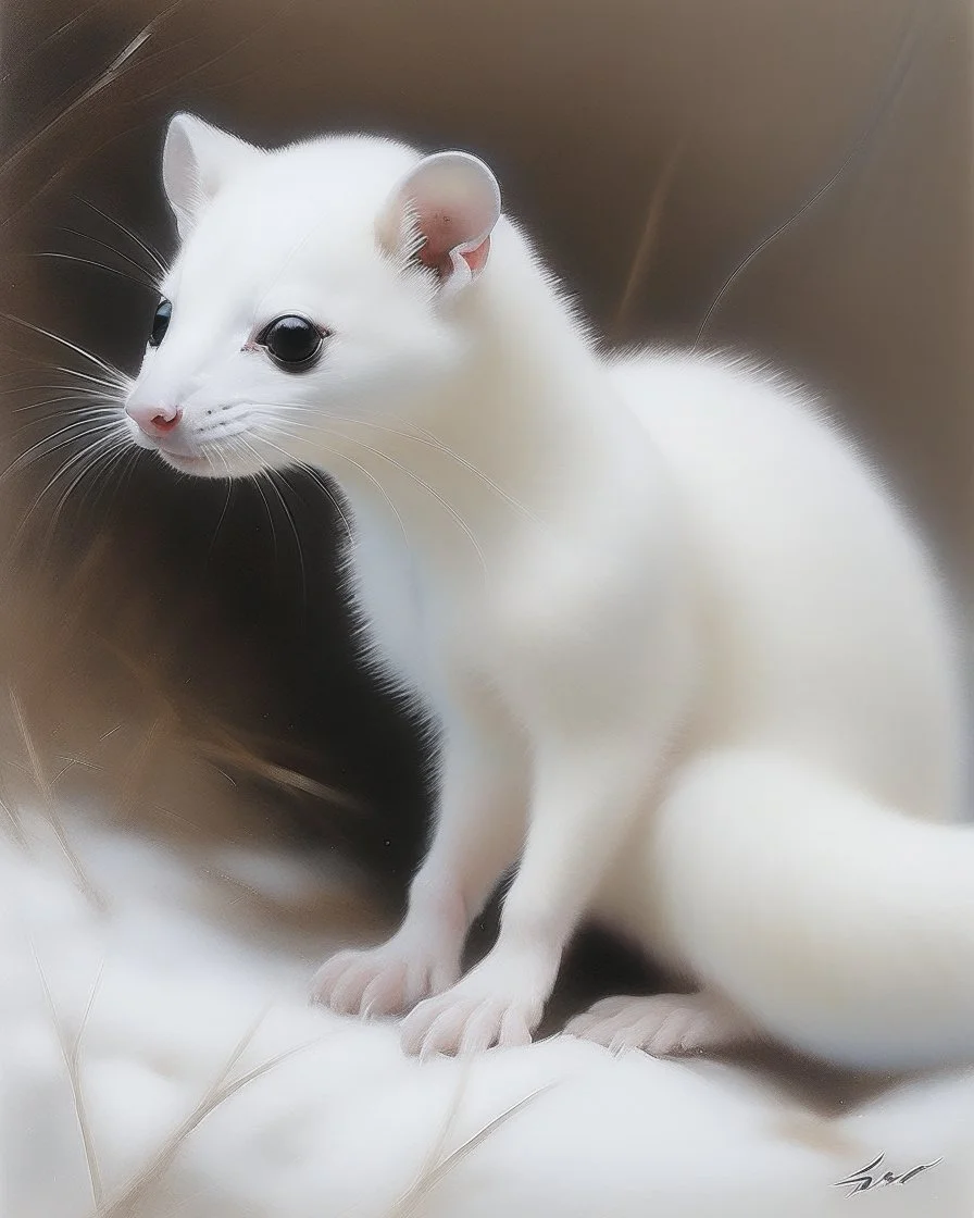 snow weasel painting
