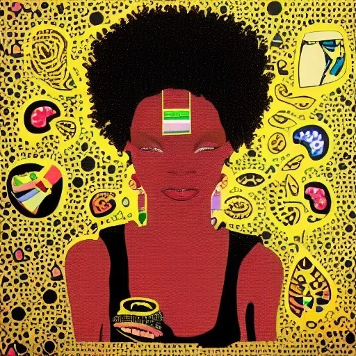 Black woman popart profile