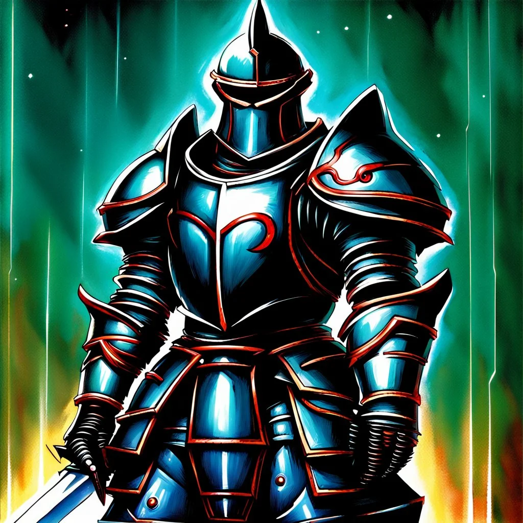 fantasy space knight 90's tcg art