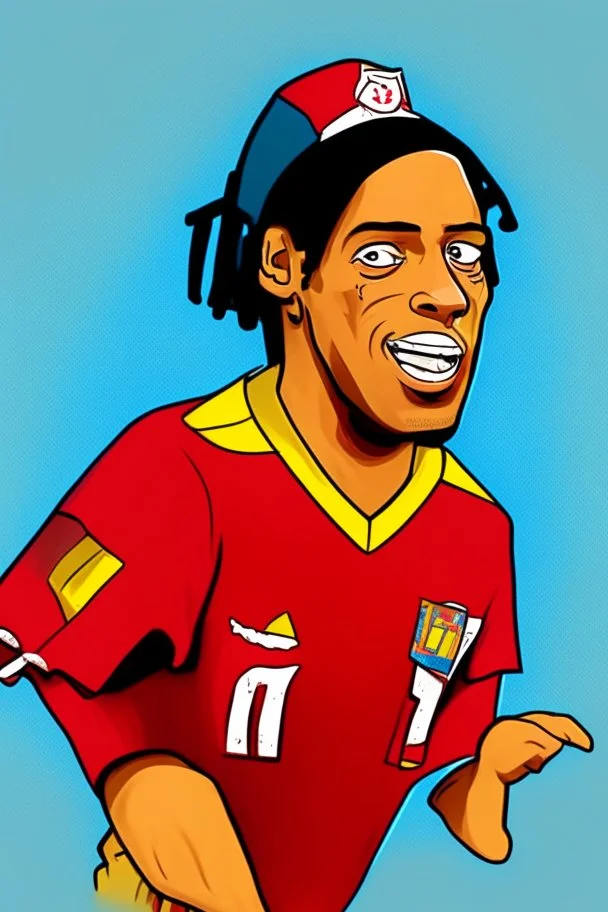 ronaldinho football player cartoon 2d