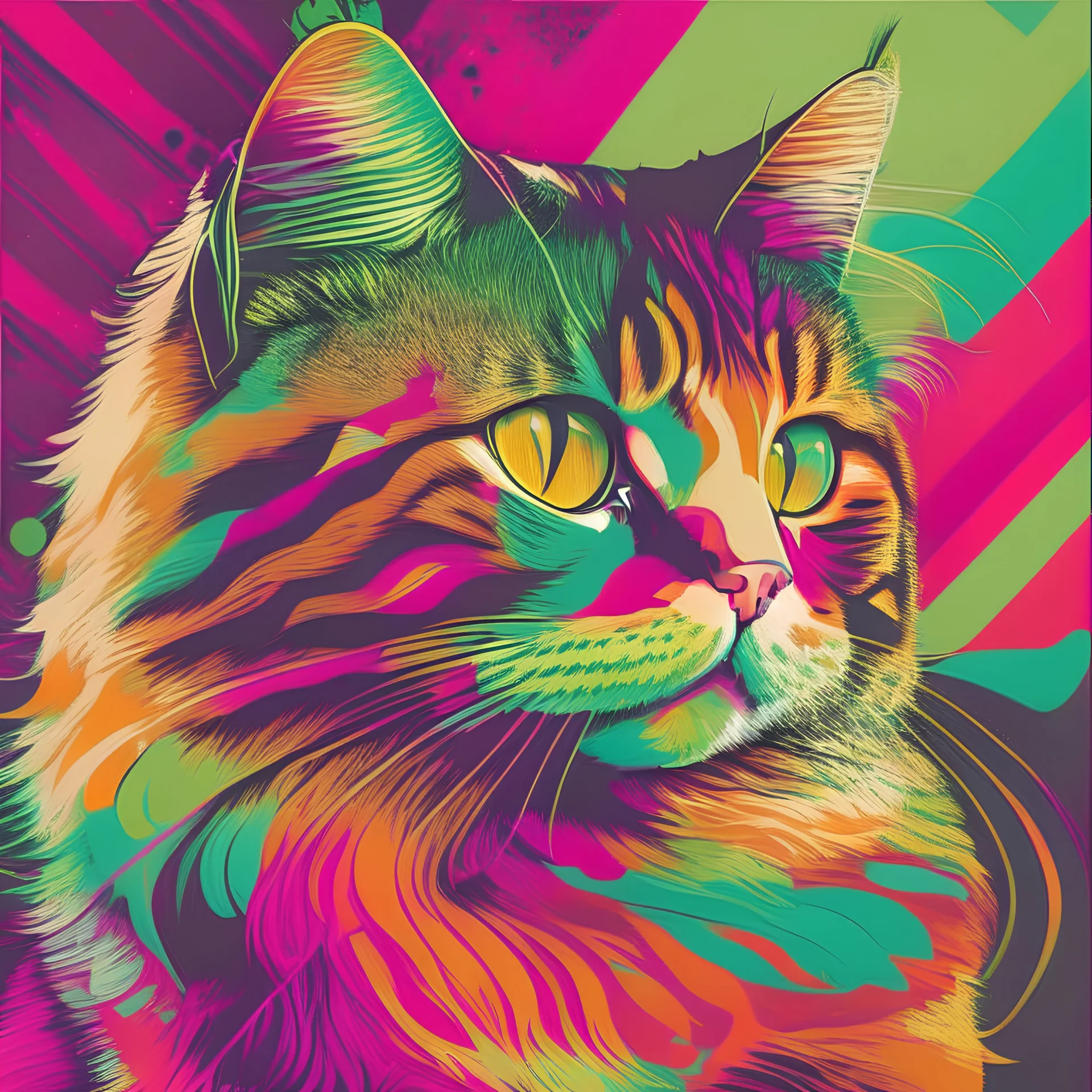 Hermoso gato pop arte