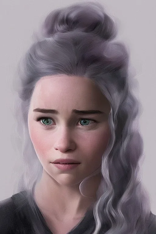 emilia clarke, head and shoulders portrait, head and, 8k resolution concept art portrait by Greg Rutkowski,