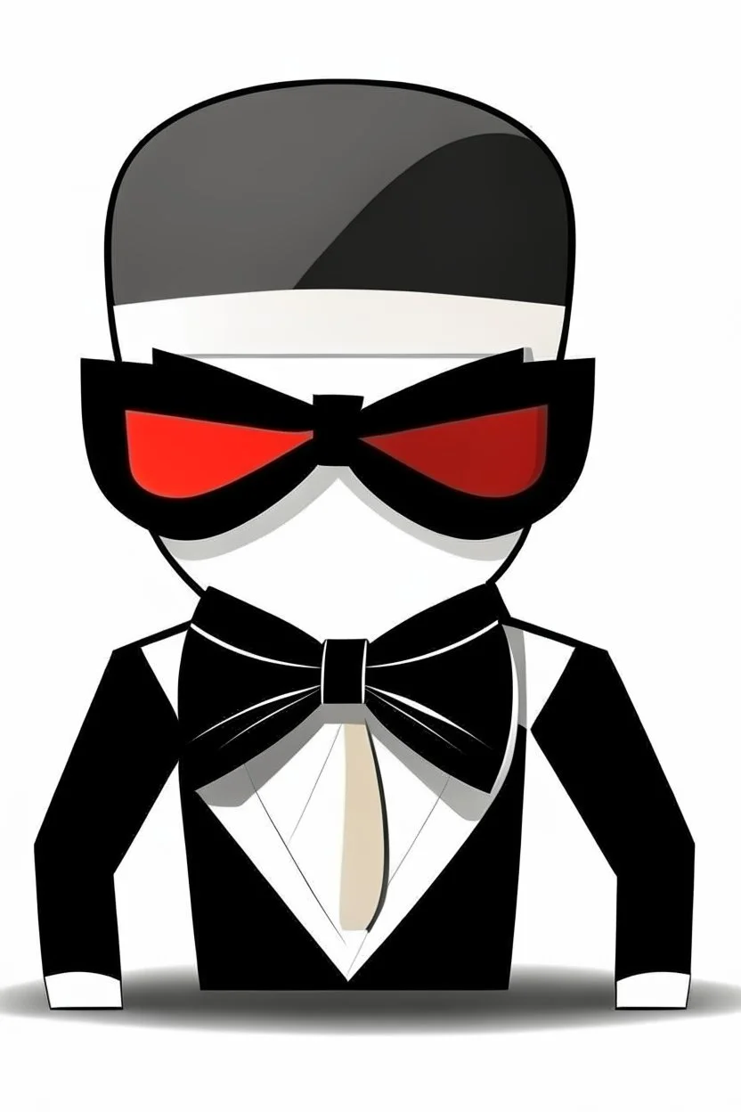 stickman with a bowtie with bandages over his eyes