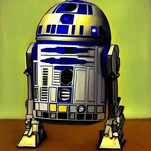 R2-D2 portrait by van gogh