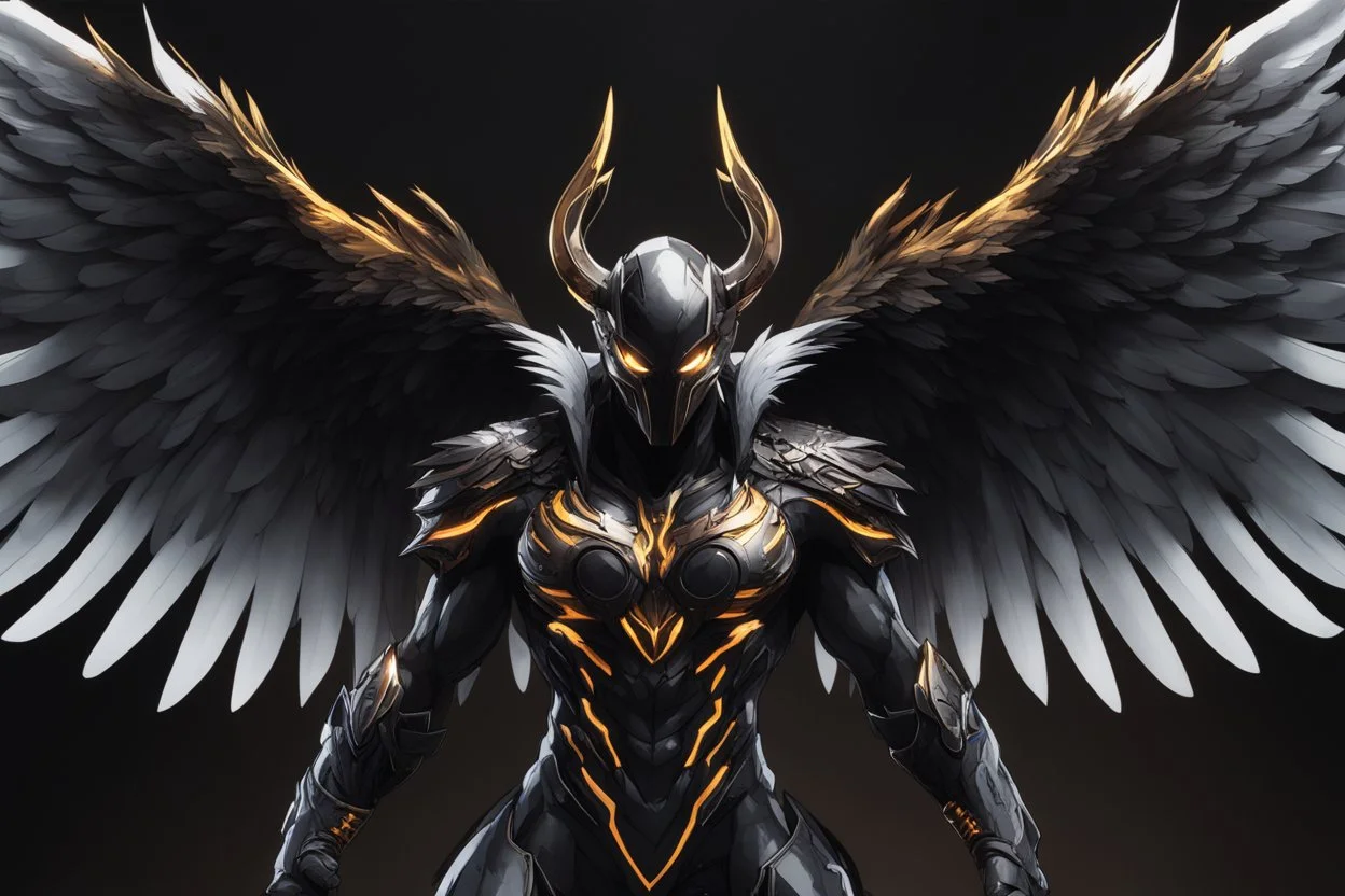 grendel in 8k solo leveling shadow artstyle, venom them, neon effect, big white wings, feathers, full body, apocalypse, intricate details, highly detailed, high details, detailed portrait, masterpiece,ultra detailed, ultra quality