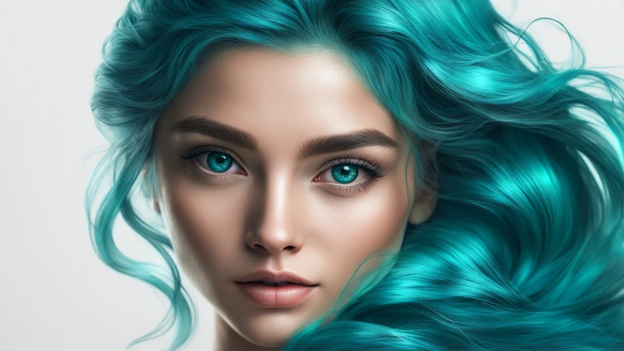 Mermaid Portrait, Shimmering Turquoise Tail, Tattoo, High Resolution, Trending on Artstation, Fine Details, 8K