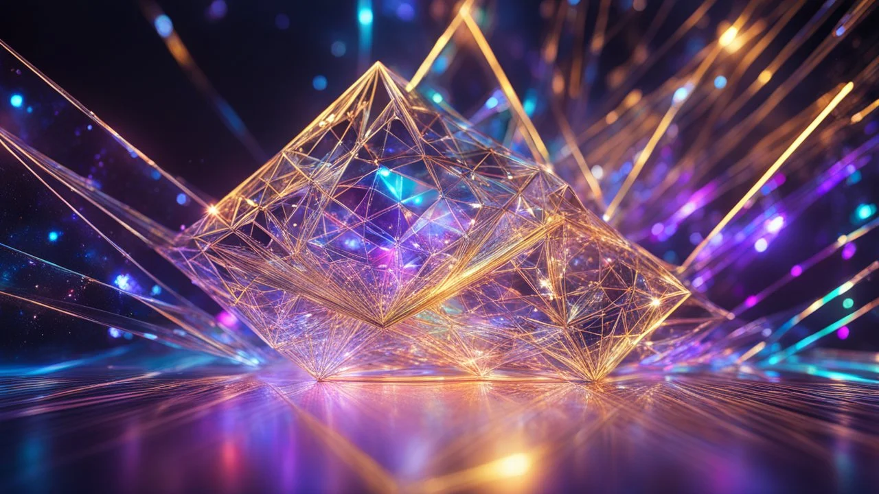 21994, geometric framework, sparkling lights, iridescent, exquisite beauty, formality, fantasy world, luminous 3D structure, galaxy, beautiful composition, exquisite detail, 135mm lens