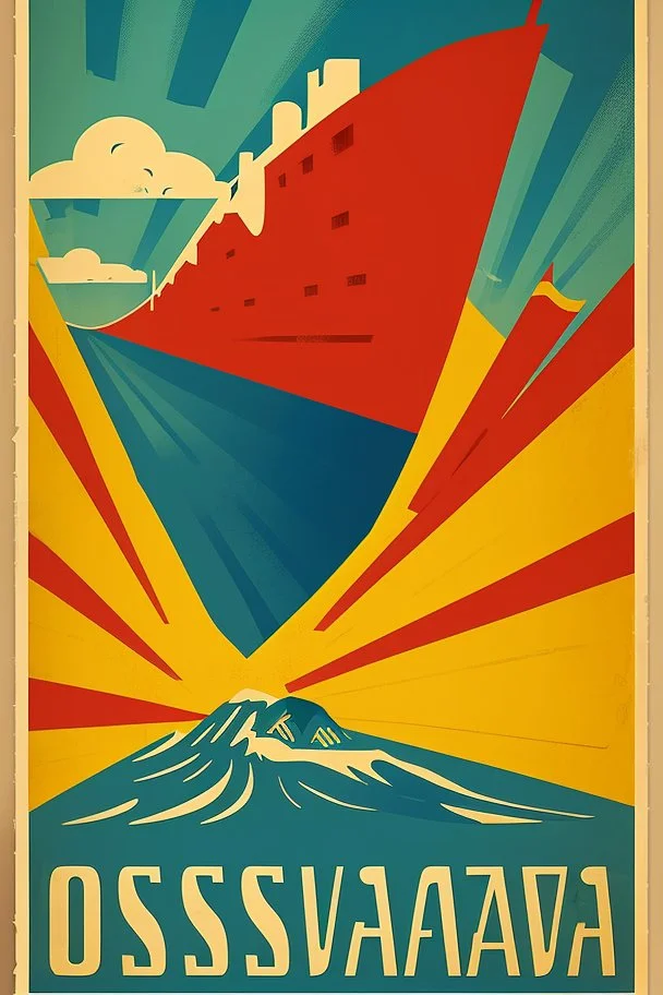 Make a retro poster about a nation called Osvakia. Known for its coast and agriculture