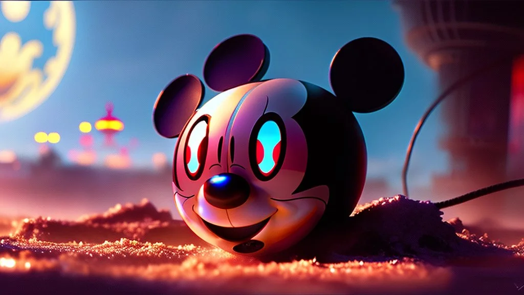 a spider mickey mouse hybrid, photorealism, movie screen capture, horror, sci-fi, retrofuturism,