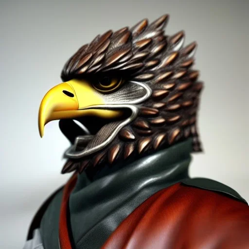 Aigle, anthropomorphique, shinobi, Portrait, très détaillé, très réaliste