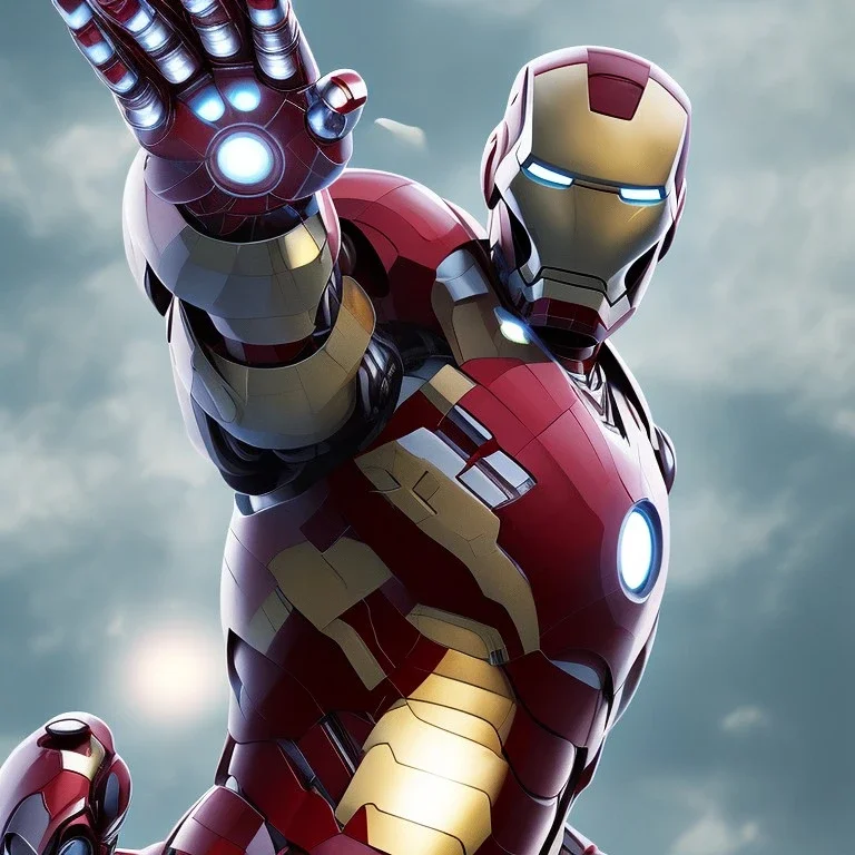 iron man using gauntlet