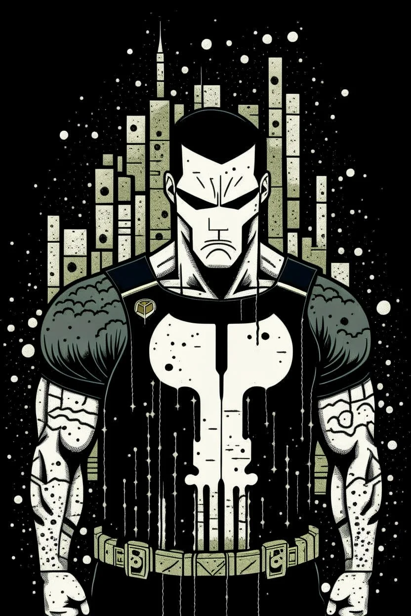 punisher sku;; in the style of Hiroshi Nagai