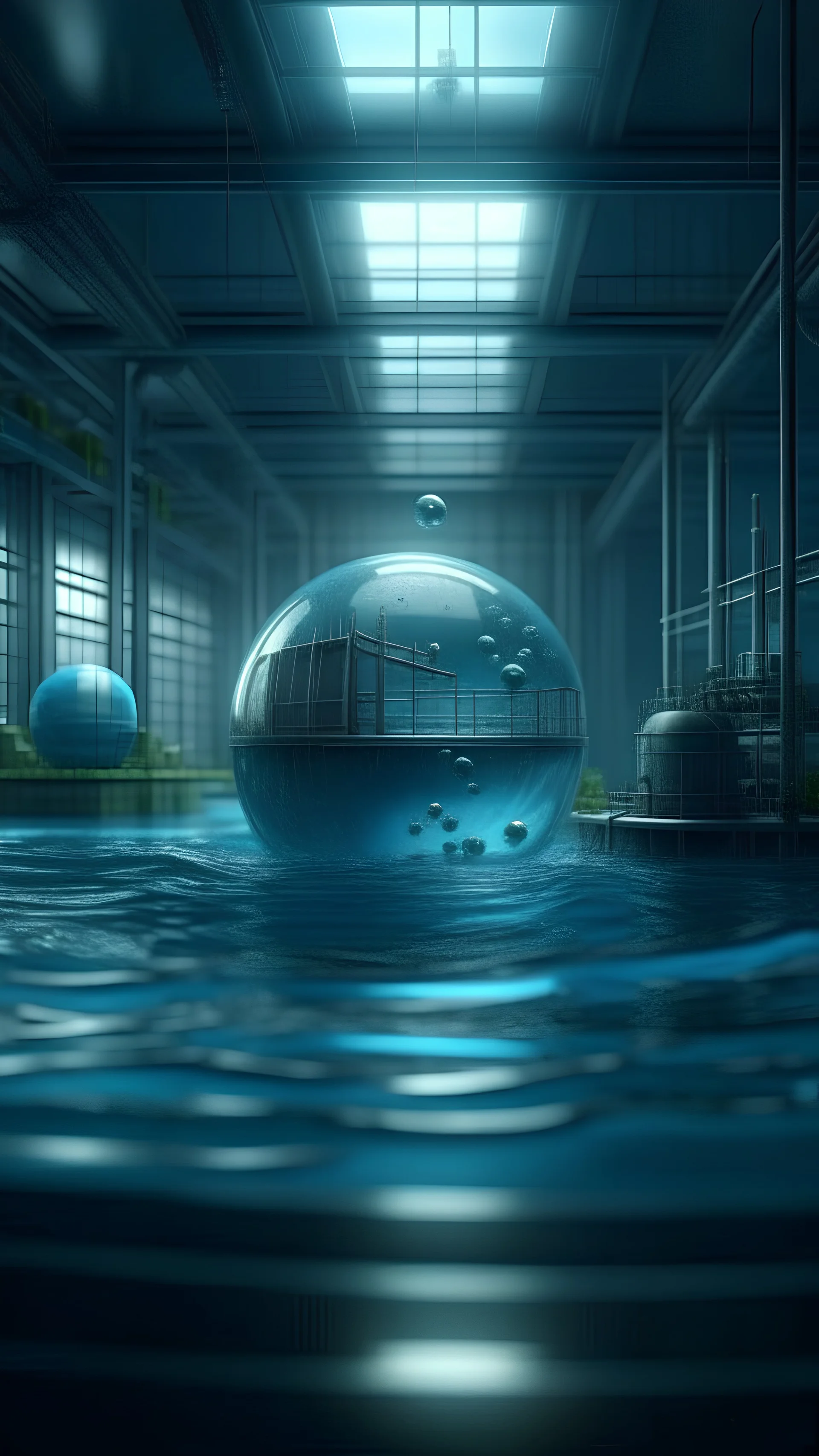 clean earth factory clean sea water Surreal, wonderful craftsmanship, depth of field, sharp focus, unique art, 8k, mysterious