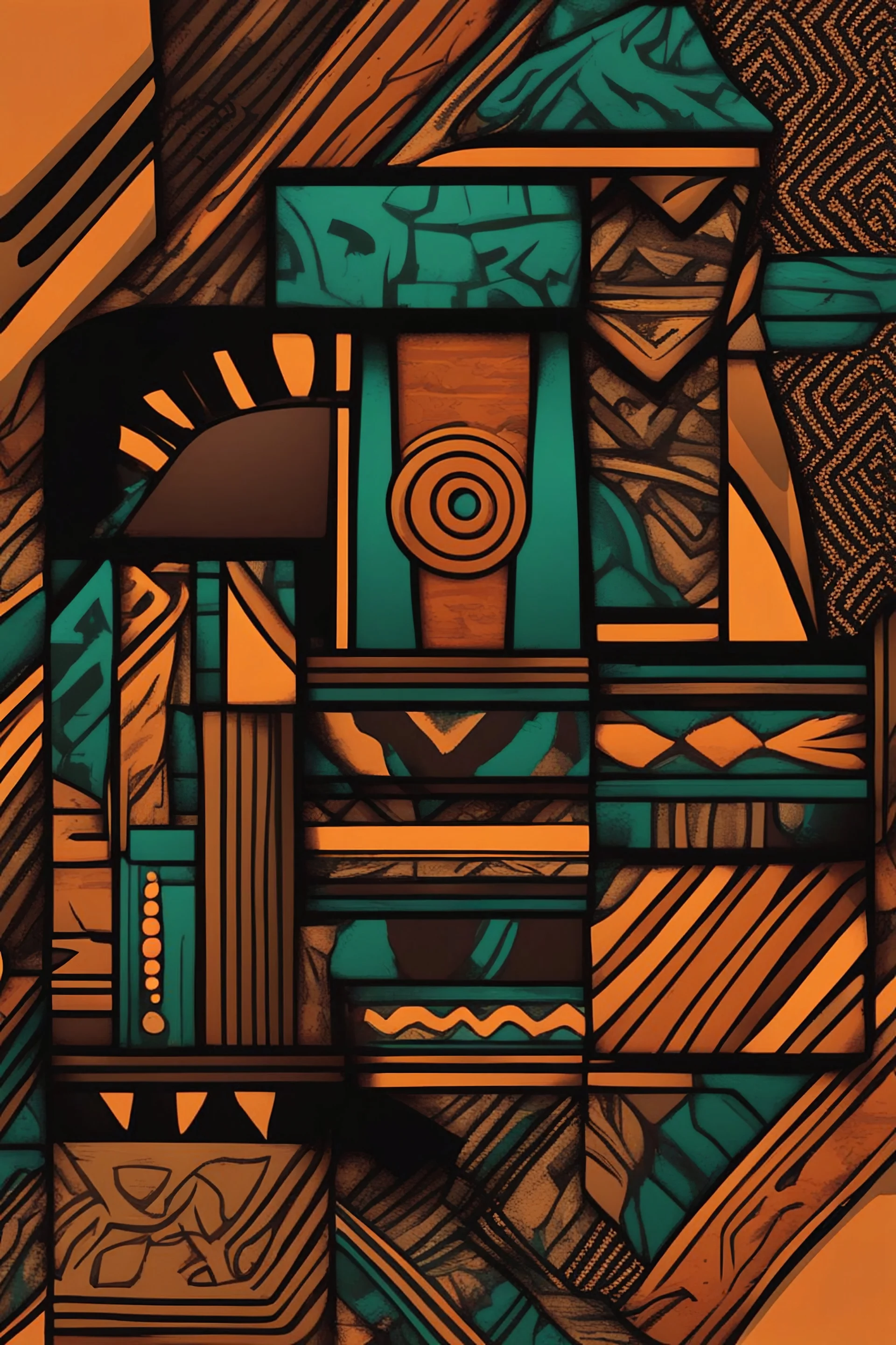 a background with African patterns in graffiti style with minimalistic vibes