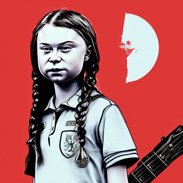 portrait of Greta Thunberg native australian