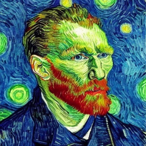 Portrait von roboter von van gogh