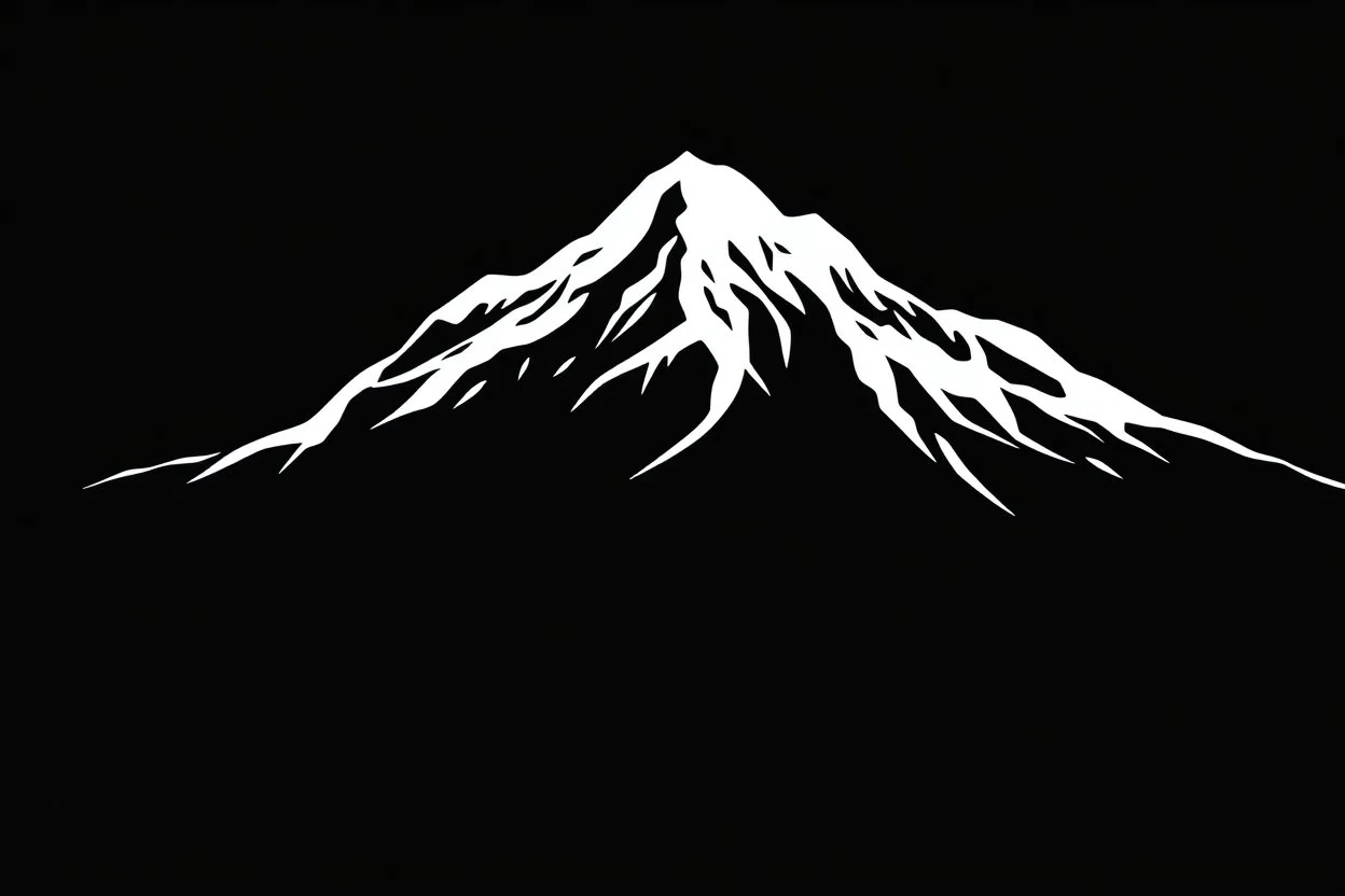 mountain vector shape, white on black